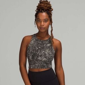 Lululemon Invigorate Training Tank Top Denim Wash Print White Opal Multi Size 4